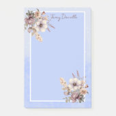 Pastel Blue Pretty Floral Custom Post-it Notes ポストイット (正面)
