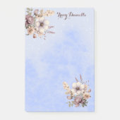 Pastel Blue Pretty Floral Custom Post-it Notes ポストイット (正面)