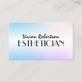 Pastel blue purple faux metallic esthetician  名刺 (正面)