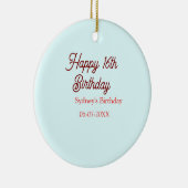 Pastel blue red happy 16th birthday name date eleg セラミックオーナメント (右)