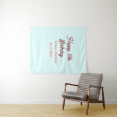 Pastel blue red happy 16th birthday name date eleg タペストリー (インサイチュ(横))