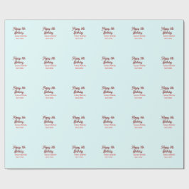 Pastel blue red happy 16th birthday name date eleg ラッピングペーパー