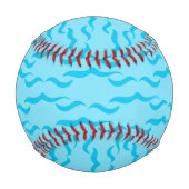Pastel Blue Sea Water Waves Peaceful Ocean 野球ボール (裏面)