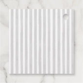 Pastel Blue Stripes Baby Carriage Baby Shower フェイバータグ (裏面)