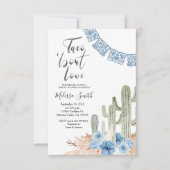 Pastel Blue Taco 'bout Love Bridal Shower Floral 招待状 (正面)