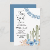 Pastel Blue Taco 'bout Love Bridal Shower Floral 招待状 (正面/裏面)