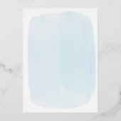 pastel blue watercolor First Holy Communion boy 箔招待状 (裏面)