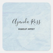 Pastel blue watercolor marble スクエアシール (正面)