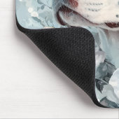 PASTEL BLUE & WHITE FLOWERS WITH DALMATIAN DOG マウスパッド (コーナー)