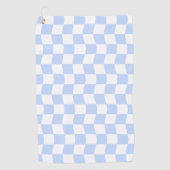 Pastel Blue White Retro Checkerboard Pattern ゴルフタオル (正面)