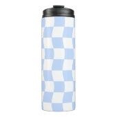 Pastel Blue White Retro Checkerboard Pattern タンブラー (正面)