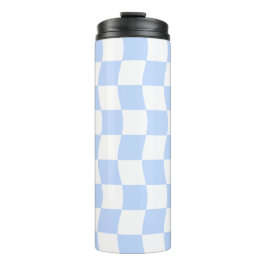 Pastel Blue White Retro Checkerboard Pattern タンブラー