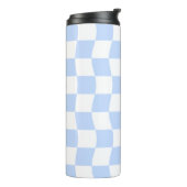 Pastel Blue White Retro Checkerboard Pattern タンブラー (回転左)