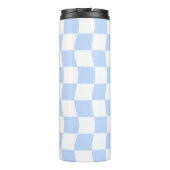 Pastel Blue White Retro Checkerboard Pattern タンブラー (裏面)