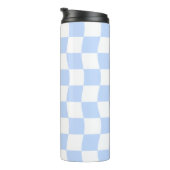 Pastel Blue White Retro Checkerboard Pattern タンブラー (回転右)