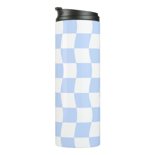 Pastel Blue White Retro Checkerboard Pattern タンブラー (回転右)