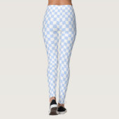Pastel Blue White Retro Checkerboard Pattern レギンス (裏面)