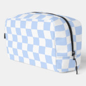 Pastel Blue White Retro Checkerboard Pattern Bag ドップキット (右コーナー)