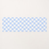 Pastel Blue White Wavy Checkerboard Pattern ヨガマット (裏面(横))