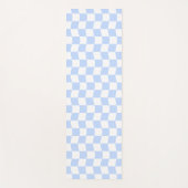 Pastel Blue White Wavy Checkerboard Pattern ヨガマット (正面)