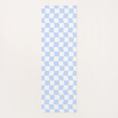 Pastel Blue White Wavy Checkerboard Pattern ヨガマット (裏面)