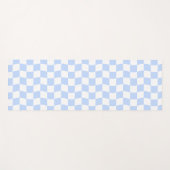 Pastel Blue White Wavy Checkerboard Pattern ヨガマット (正面(横))