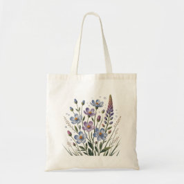 Pastel Blue Wildflowers – Minimalist Botanical トートバッグ