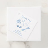 Pastel Blue Winter Après Bébé Ski Boy Baby Shower フェイバータグ (インサイチュ)