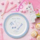 Pastel Blue Winter Après Bébé Ski Boy Baby Shower  ペーパープレート (パーティー)