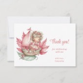 Pastel Blush Cute Fairy 5th Birthday Party Thank   サンキューカード (正面)