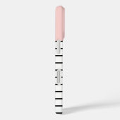 Pastel Blush Pink Black White Stripes Pattern  Case-Mate iPhoneケース (裏面 / 右)