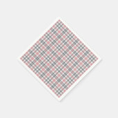 Pastel Blush Pink Gray White Plaid Pattern スタンダードカクテルナプキン (角)