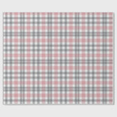 Pastel Blush Pink Gray White Plaid Pattern ラッピングペーパー (フラット)