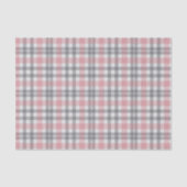 Pastel Blush Pink Gray White Plaid Pattern 薄葉紙 (正面)