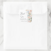 Pastel Blush White Blue Floral Bridal Baby Shower  スクエアシール (バッグ)