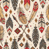 Pastel Boho Towel Classic Ethnic Kitchen Style キッチンタオル