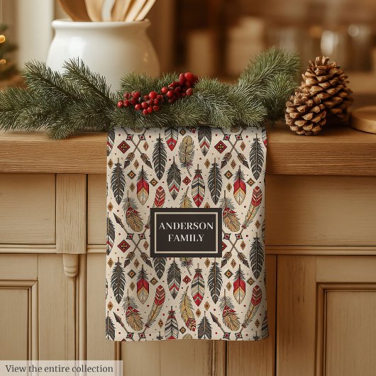 Pastel Boho Towel Classic Ethnic Kitchen Style キッチンタオル