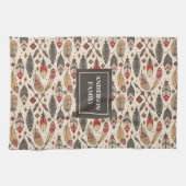 Pastel Boho Towel Classic Ethnic Kitchen Style キッチンタオル (横)