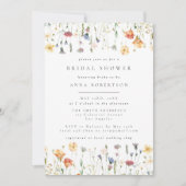 Pastel Boho Wildflower Bridal Shower Invitation 招待状 (正面)