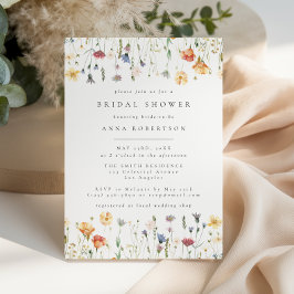 Pastel Boho Wildflower Bridal Shower Invitation 招待状