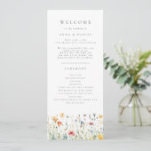 Pastel Boho Wildflower Wedding Program プログラム (スタンド正面)