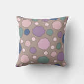 Pastel bold muted tones colorful polka dot pillow クッション (裏面)