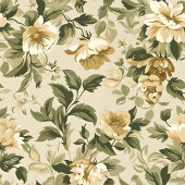 Pastel Botanical Blanket Sage Green Gold Elegance フリースブランケット