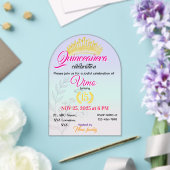 Pastel Botanical Quinceañera Acrylic Invitation アクリル招待状 (インサイチュ (ウェディング))