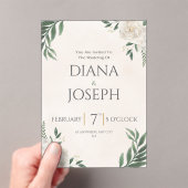 Pastel  Botanical Wedding Invitation | EditabLE アクリル招待状 (インサイチュ (ポータブル))