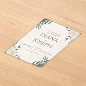 Pastel  Botanical Wedding Invitation | EditabLE アクリル招待状 (レイダウン)