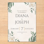 Pastel  Botanical Wedding Invitation | EditabLE アクリル招待状 (正面)