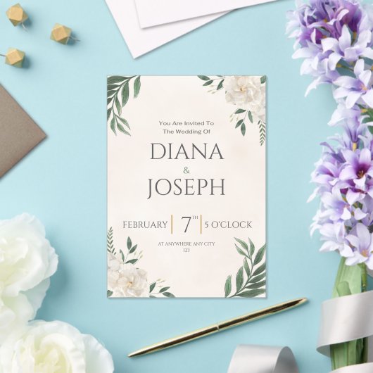 Pastel  Botanical Wedding Invitation | EditabLE アクリル招待状 (インサイチュ (ウェディング))