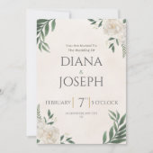 Pastel  Botanical Wedding Invitation | EditabLE 招待状 (正面)