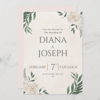 Pastel  Botanical Wedding Invitation | EditabLE 招待状